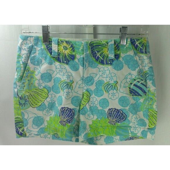 Lilly Pulitzer Callahan Shorts Sand Dollars Nautilus Sea Shells size 0 - Picture 1 of 5